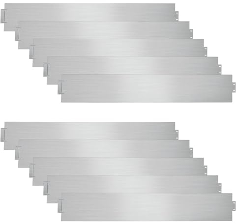 Sonnewelt Bordure de pelouse en métal galvanisé - Bande de Bordure de Gazon- pour Parterre de Fleurs - Argenté - Longueur : 40 m - Hauteur : 18 cm