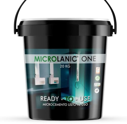 MICROLANIC ONE FINO (20KG). Para 40m2. Microcemento Listo al Uso de grano Fino para decoración de suelos y paredes. Este producto es parte de un Sistema. COLOR VERDE CAÑA