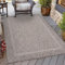 HomebyHome In & Outdoor Teppich Wetterfest Sisal Optik 140x200 cm Grau - Balkon Teppich Wasserfest, Waschbar, Flachgewebe - Ideal für Küche, Camping, Garten und Terrasse