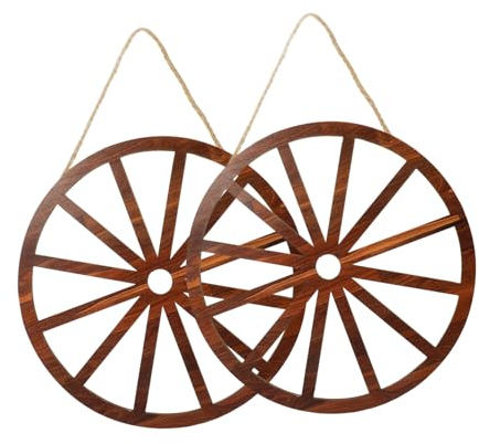Warmhm Dekoration Haushaltsdekoration 4er Set Wagenrad aus, Gartendeko Vintage Wagen Dekorad, Deko für Garten, Terrasse, Draußen Wanddeko, 29x29x0,5cm Heimdekorationen Wohnkultur