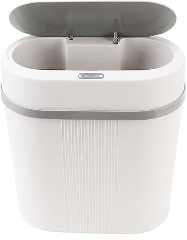Brrnoo Poubelle Intelligente 12L, Chambre ou Salle de Bain, Poubelle Automatique à Capteur de Mouvement Infrarouge sans, Poubelle étroite en Plastique électrique