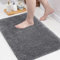 COSY HOMEER Badteppich rutschfeste Waschbar, Badezimmerteppich, Maschinenwaschbar Badvorleger rutschfest Waschbar für Dusche, Badematte und Badezimmer (50 * 80cm, Dunkelgrau)