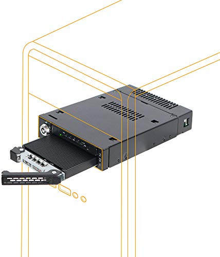 ICY Dock Boîtier de Rack Robuste en métal pour 2 x SSD NVMe M.2 PCIe 4.0, 2 x SlimSAS SFF-8654 4i dans Une Baie de 3,5” (Carte HBA/Raid Tri-Mode Compatible) - ToughArmor MB834MK-B V2