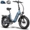 Fafrees Electric Bike, 20 * 4.0 Inch City Electric Bike,10.4AH*2 Batteries E-bike, Folding Electric Bicycle for Unisex Adults, Power Assist 70-150KM, 2023 FF20 POLAR (blue)