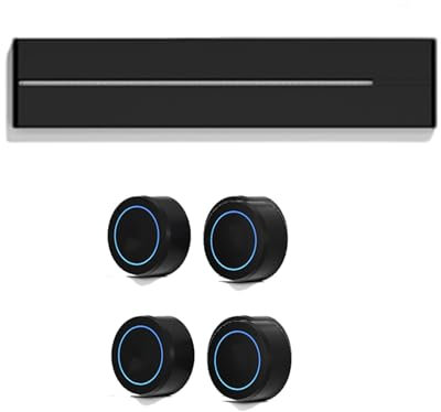 YiiLi - Enchufe de pista, carril de alimentación extraíble, enchufe deslizante, adaptador deslizante de cocina para el hogar, montaje en superficie no requiere ranura, Negro-60cm