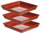 3 sottovasi quadrati in plastica rossa, per fioriere e gocciolare, per giardino, interni ed esterni (30 x 30 cm)