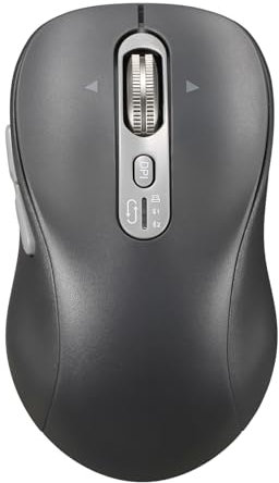 CITLLA Ratón Bluetooth inalámbrico, portátil, recargable, multidispositivo, DPI de 4 niveles, receptor USB-A y dos Bluetooth, multisistema, 4 vías Scrollig para MacBook Air/Pro, iPad, portátil