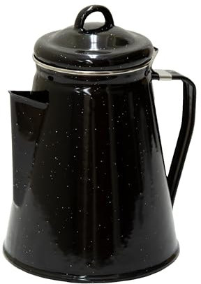 Stansport Emaille Perkolator Kaffeekanne 8 Tassen - Schwarz