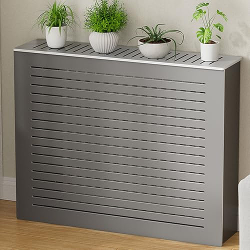 Snaweo Radiator Cover, MDF Heating Radiator Cabinet Shelf, Radiator Protective Cover, Shielding Storage Design, for Heater Burn Protection, Vertical Design(100x70x20cm)