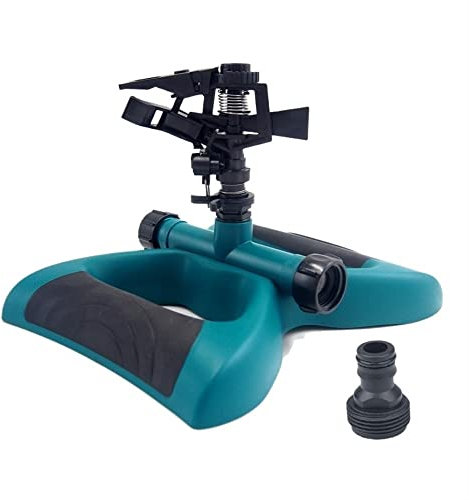 Aspersor de riego de plástico ajustable serie de aspersores de riego móvil aspersor de césped aspersor de jardín de rotación de 360 grados (tamaño: aspersor verde)