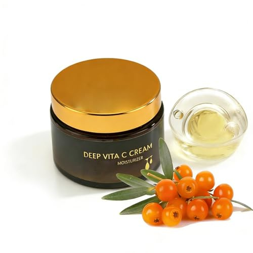 Deep Vita C Capsule Cream, Deeper Vitamin C Face Moisturizer Gel with Kollagen & Niacinamide, Collagen Creme Golden Capsule Creme, Anti-Falten Gesichtscreme, Straffende, Skin Radiance
