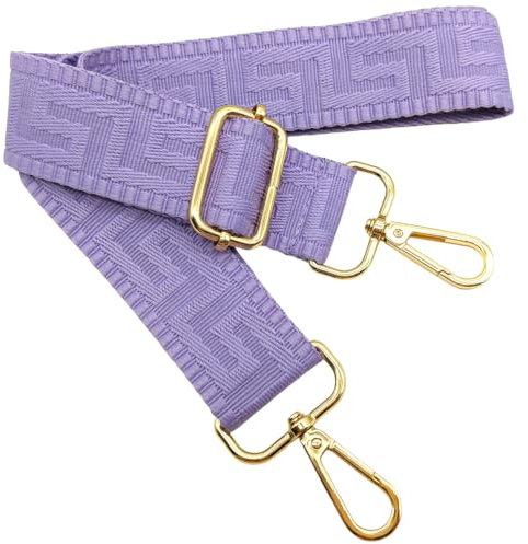 Verstellbarer Schultergurt für Taschen Violett, Taschengurte zum Wechseln, Taschengurt Breit mit Karabiner Gold, 80-130 cm Tragegurt Tasche für Damen Schulterriemen, Handtasche, 3.8cm, 1312
