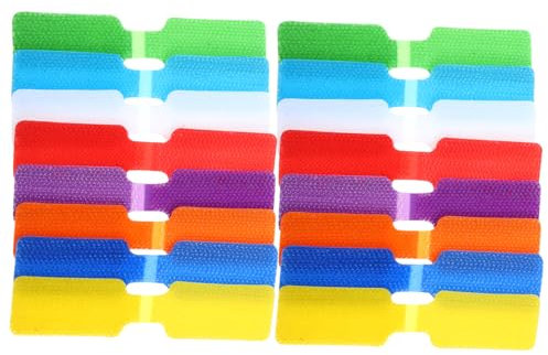 FELTECHELECTR 24pcs Nylon Cable Labels Cable Ties Wraps Flexible Cord Organizers Management Straps for Tech Enthusiasts Reusable and Portable