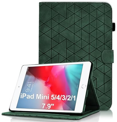 Custodia per iPad Mini 7.9 Pollici, iPad Mini 5/4/3/2/1 Multi-angli Cover con Funzione di Supporto Pelle PU Flip Tablet Case, Auto Sveglia/Sonno per iPad 7.9 Pollici - Verde
