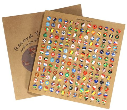 Garneck 291pcs National Flag Thumb Tacks Map Push Pins for Bulletin Board Creative and Practical Office Board Tacks Country Flags for Maps Notes and Calendars