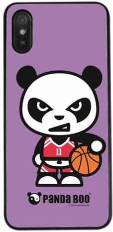 FunKaz Coque pour Xiaomi Redmi 9A - Panda Boo© Basket Sport Ballon - Coque Humour - Coque Noire TPU