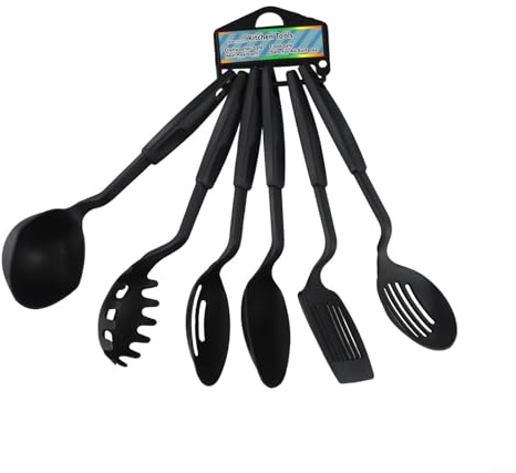 Design elegante, set di 6 utensili da cucina in nylon resistente al calore, perfettamente adatto per tutte le esigenze di cottura