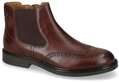 Valleverde 17872 Stivaletti Eleganti Uomo Pelle Marrone Tacco Grosso 3Cm Suola Gomma Gambale Caviglia