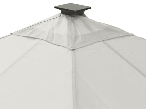 Ersatz-Dachtextil für Solarpavillon LINA 3 x 3 m | wasserabweisende Beschichtung aus Polyester in lichtgrau
