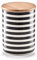 Zeller 19823 Vorratsdose m. Bambusdeckel Stripes, Keramik, ca. Ø 10 x 13 cm, 580ml, schicke Aufbewahrungsdose im Streifen-Look, lebensmittelecht, Frischhaltedose