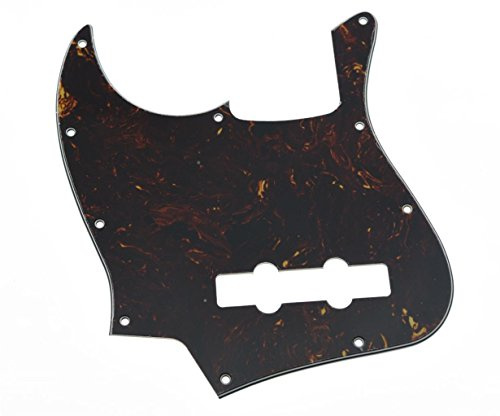 KAISH Lefty Pickguard à 4 cordes style J Bass pour gaucher pour guitare basse Jazz J Bass Dark Tortoise