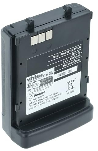 vhbw Akku Ersatz für Icom BP-173 | BP-180H, BP-180 für Funkgerät, Walkie Talkie (1100 mAh, 7,2 V, NiMH)