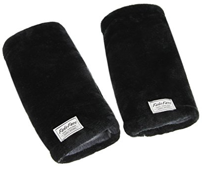 Unisex Winter Fingerlose Handschuhe Warm Flanell Fäustlinge Pulswärmer Handstulpen Stulpen für Damen Herren Liebespaar Studenten, Schwarz, Einheitsgröße
