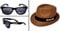 Bacardi Sommer Set - 1x Sonnenbrille mit 400 UV Schutz + Hut Strohhut Strandhut partyhut Sonnenhut in braun Material Hut : 100% Stroh Material Brille : Kunststoff