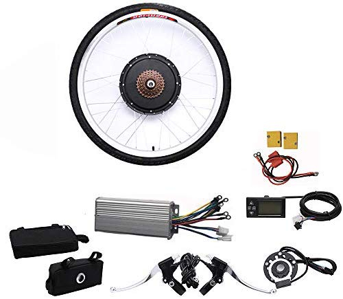 SHIOUCY 26” 36V Hub Motor lektro-Fahrrad, 800W / 500W LCD E-Bike Hinterrad-Heckmotor Elektrofahrrad Umbausatz+LCD Schwarz (800W)