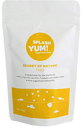 SplashYum! Aquarium Bodenfische Tabs für alle Zierfische mit L-Carnitin, Lecithin, Folsäure Bodentabletten Fischfutter Tabletten l Wels Panzerwels Barben Schmerlen Pleco Saugwelse (500 Tabs)
