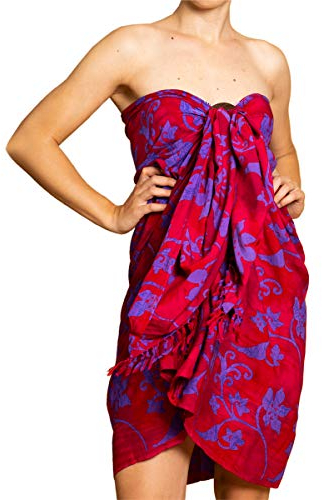 PANASIAM Sarong B021 Scarlet red, L