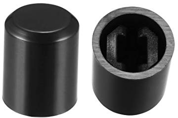 sourcing map 20Pcs 3.1mm Trou Diamètre Plastique Bouton Poussoir Tactile Interrupteur Capuchons Couverture Cabochons Protecteur Noir pour 6x6 Micro Interrupteur