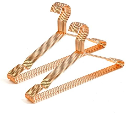 Better to U 17 Inch Rose Gold Metal Hanger Adult Clothes 20 Pack, 4.0mm Heavy Duty Shirt Blouse Hanger for Coat Suit Bridal Boutique, Space Saving Slim Wire Hanger for Camisole Wedding Dress