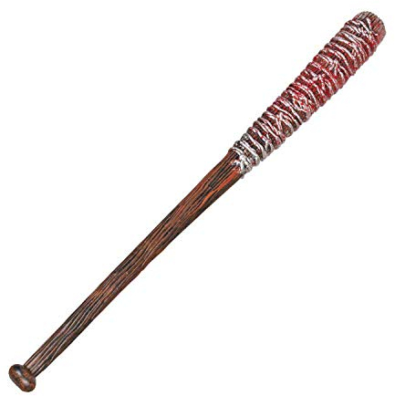 Boland 72269 - Blutiger Knüppel, Länge 61 cm, Schlagstock, Baseballschläger, Kunststoff, Attrappe, Waffe, Kostüm, Karneval, Mottoparty, Halloween
