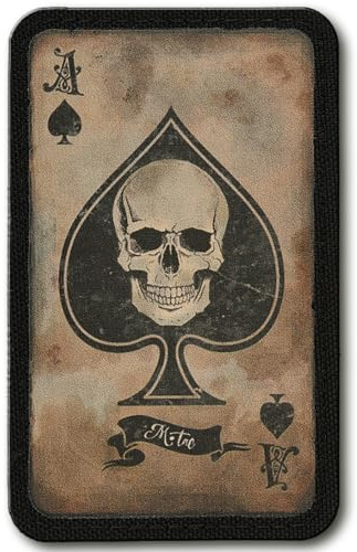 M-Tac Militärische PVC Klett-Patch „Ace of Spades“ – 3D Morale Patch aus Cordura 500D, Vintage-Design, taktisch, abnehmbar, ideal für Uniform, Rucksack und Ausrüstung, Coyote/Schwarz