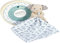 Doudou et Compagnie - Doudou Chien - Doudou Plat Bio - Bleu - 25 cm - DOUDOU BOTANIC BIO - DC3965