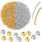 1200 Stücke Glatte Runde Perlen, 4 mm Kleine Abstandhalter Perlen, Runde Perlen Spacer Beads CCB Lose Perlen, für Armband Halskette Schmuck Ohrringe Handwerk DIY(Gold, Silber)