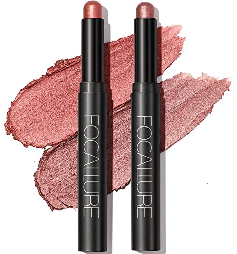 Ombretto Occhi Stick,2 PCS Ombretti In Crema Stick, Penna Ombretto Impermeabile A Lunga Durata, Shimmer Ombretto Penna Creare Glitter Trucco Occhi (Starring Rose(0712))