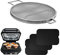 KINLYBO Spritzschutz und 3-teiliges Grillmatten-Set für Ninja Foodi IG651, IG600, IG601, Ersatz-Spritzschutz aus Edelstahl für Ninja Foodi Smart XL Pro 7-in-1 Indoor-Grill