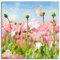 Pixxprint Glasbild, Wandbild auf Echtglas, Blumenwiese Mohnblumen, 60x60 cm, inkl. Aufhängung und Abstandshalter
