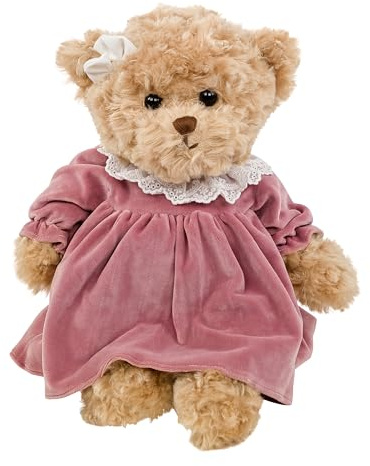 Bukowski Teddybär Lisen Altrosa mit Kleid 35 cm Schleife am Kopf