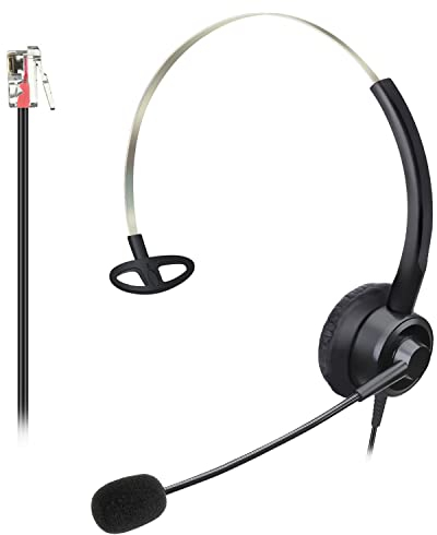 Callez RJ9 Cuffie Telefoniche per Ufficio con Microfono a Cancellazione del Rumore, Auricolare per Telefono Fisso Compatibili con Cisco 7940 7942 6921 7821 7971 8841 8845 8861 7931G 7941G Telefoni IP