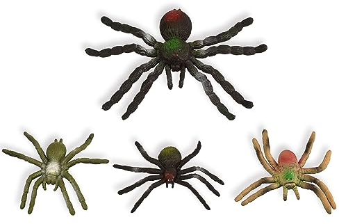 BOHS Dado a ragno allungabile e bambini – 4 pezzi realistici grandi giocattoli in gomma morbida – giocattolo di Halloween – scarabeo