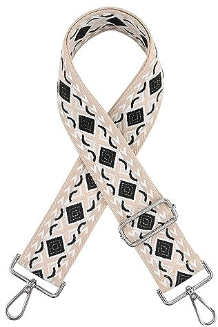 Sanrolax Verstellbar Schultergurt,5cm Breite Nylon Canvas Taschengurt, Läng 75 cm bis 135 cm,Schultergurt für taschen,Umhängetaschen, Tragegurt Tasche, Handtaschen (Beige)