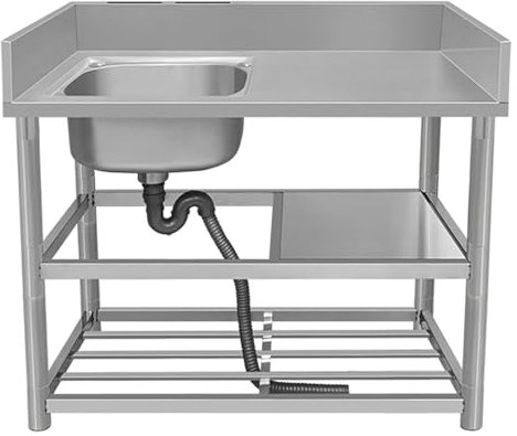 Lavandino Da Esterno Lavello Cucina In Acciaio Inox, Lavello Da Bar Autoportante Lavatoio Da Giardino Campeggio, Lavello Commerciale De Ristorante Professionale Con Rubinetto Per Garage, Lavanderia (