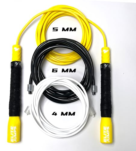 Elite Jumps Freestyle PVC-Springseil-Set – Premium-Qualität Springseile für Erwachsene für Fitness – leichtes Cardio-Springseil für Training und Training – unzerbrechliche Griffband-Griffe