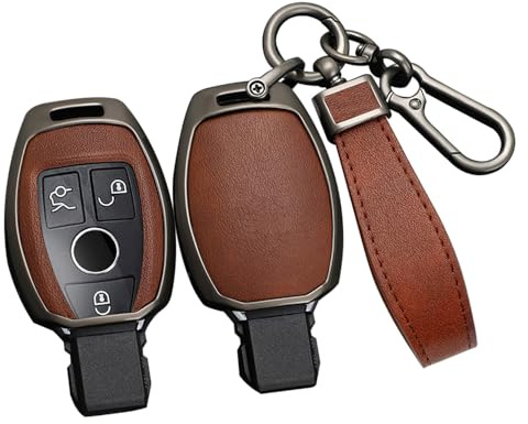 ontto Autoschlüssel Hülle Passt für Mercedes A B C CL CLA CLS G GL GLA GLK ML R S Klasse VIANO VITO C180 C200 W639 W447 2/3 Tasten Schlüsselhülle Schlüssel Cover Etui Schlüsselanhänger-Schwarz Braun