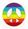Peace Zeichen Regenbogen Aufnäher zum aufbügeln oder aufnähen Bügelbild Aufbügler für Kleidung gestickter Bügelpatch Applikation LGBT Frieden Patch Größe 7 x 7 cm
