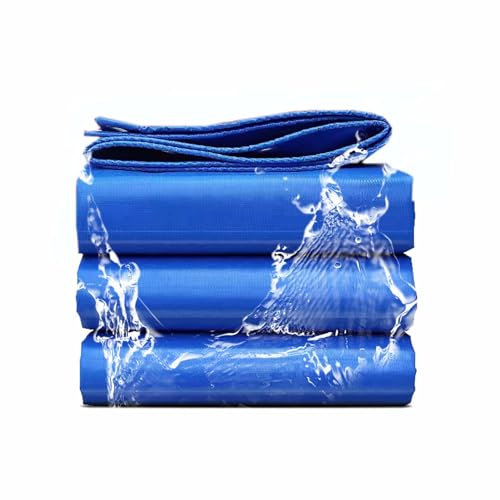 Bâche De Protection pour Le Bois 4x8m, Bache Imperméable Pergola avec Oeillet, Bâche Étanche Résistant À La Déchirure, PVC Bâches Multi-Usage pour Meubles De Jardin, Bleu