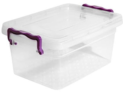 Set Of Two Plastic Storage Box Boxes Lid Handles Food Container Home Kitchen Office Box UK (3L)